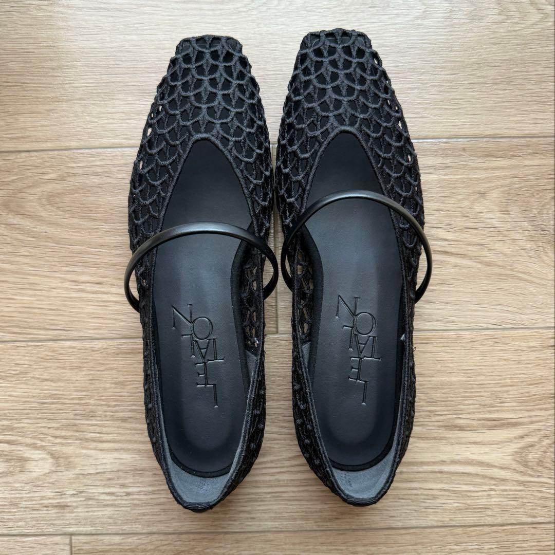 ルタロン　スクエアクロシェ　 ストラップ フラットシューズ　メリージェーン　23