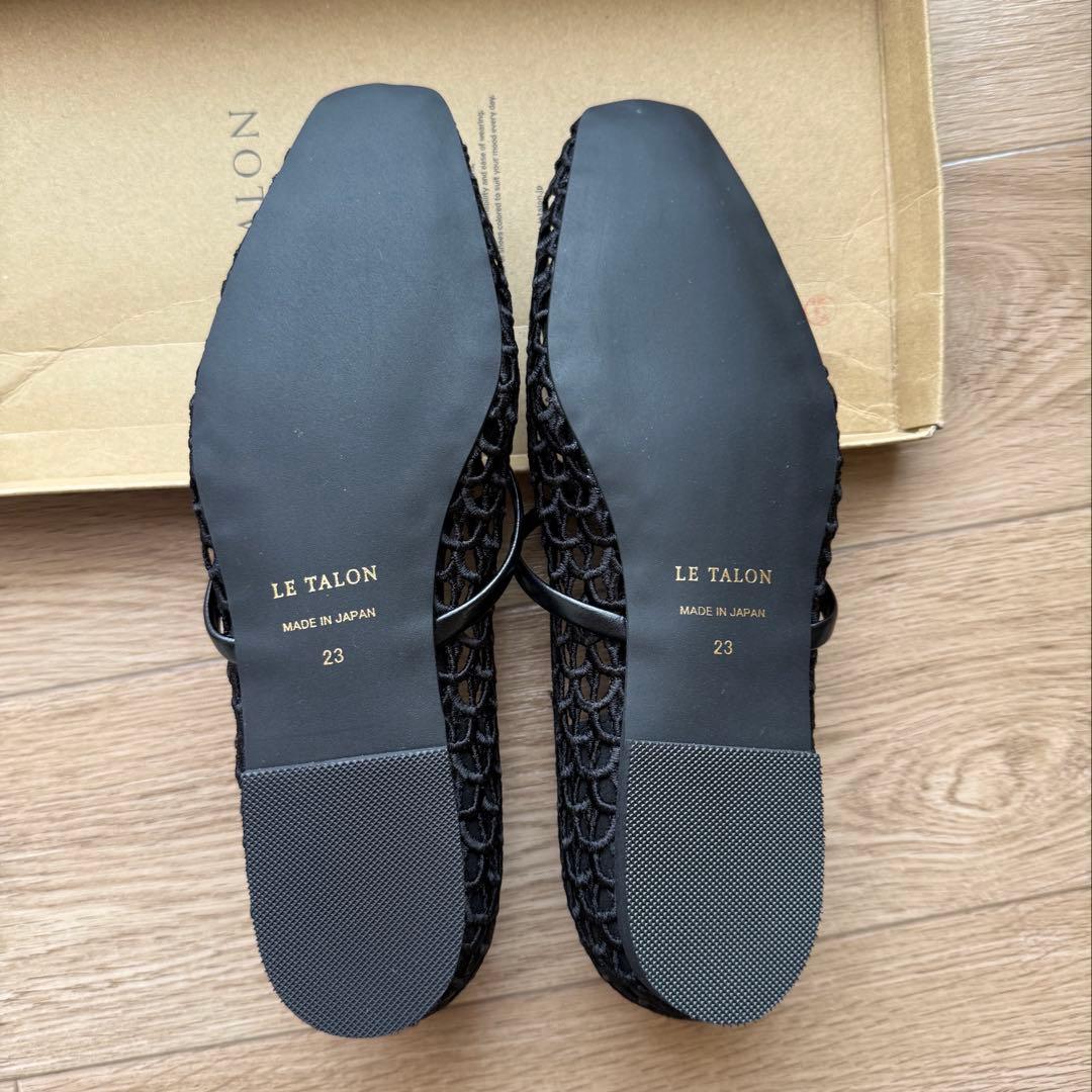 ルタロン　スクエアクロシェ　 ストラップ フラットシューズ　メリージェーン　23