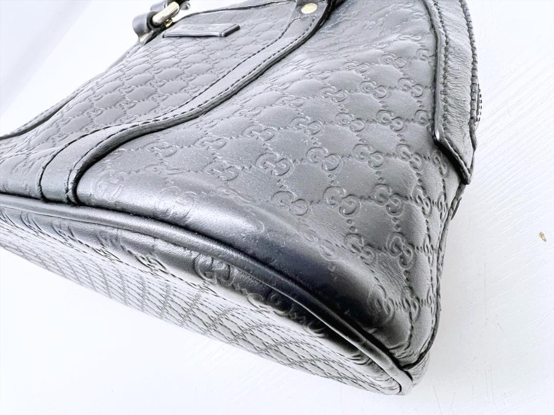GUCCI　グッチ　マクロシマ　エンボス　ハンドバッグ　黒　449663
