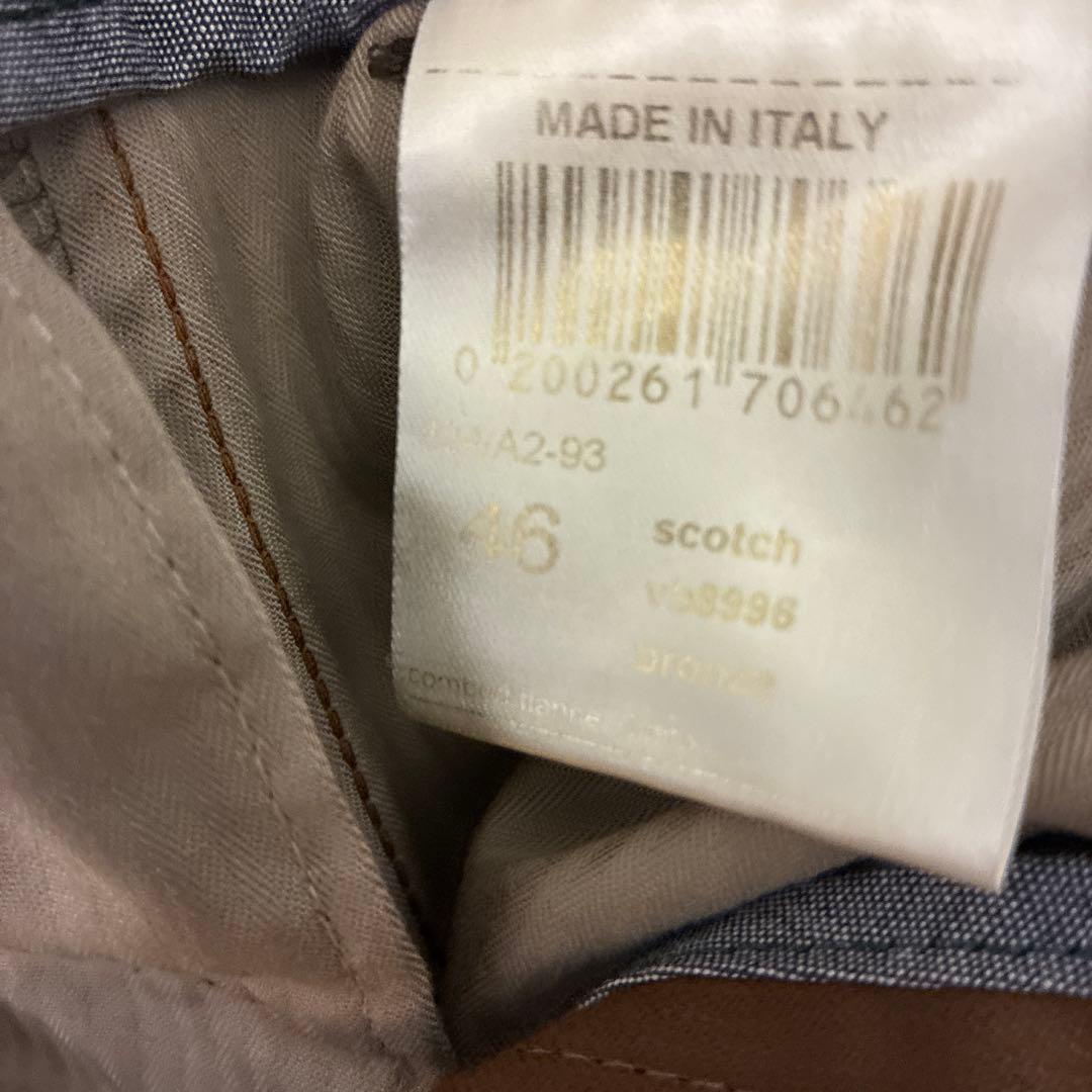 BERWICH scotch 2プリーツ ウール スラックス 46 濃ベージュ