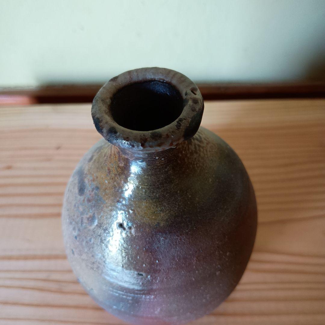 あ*様 人間国宝 藤原雄 作 備前　徳利　共箱　共布　栞 　窯変