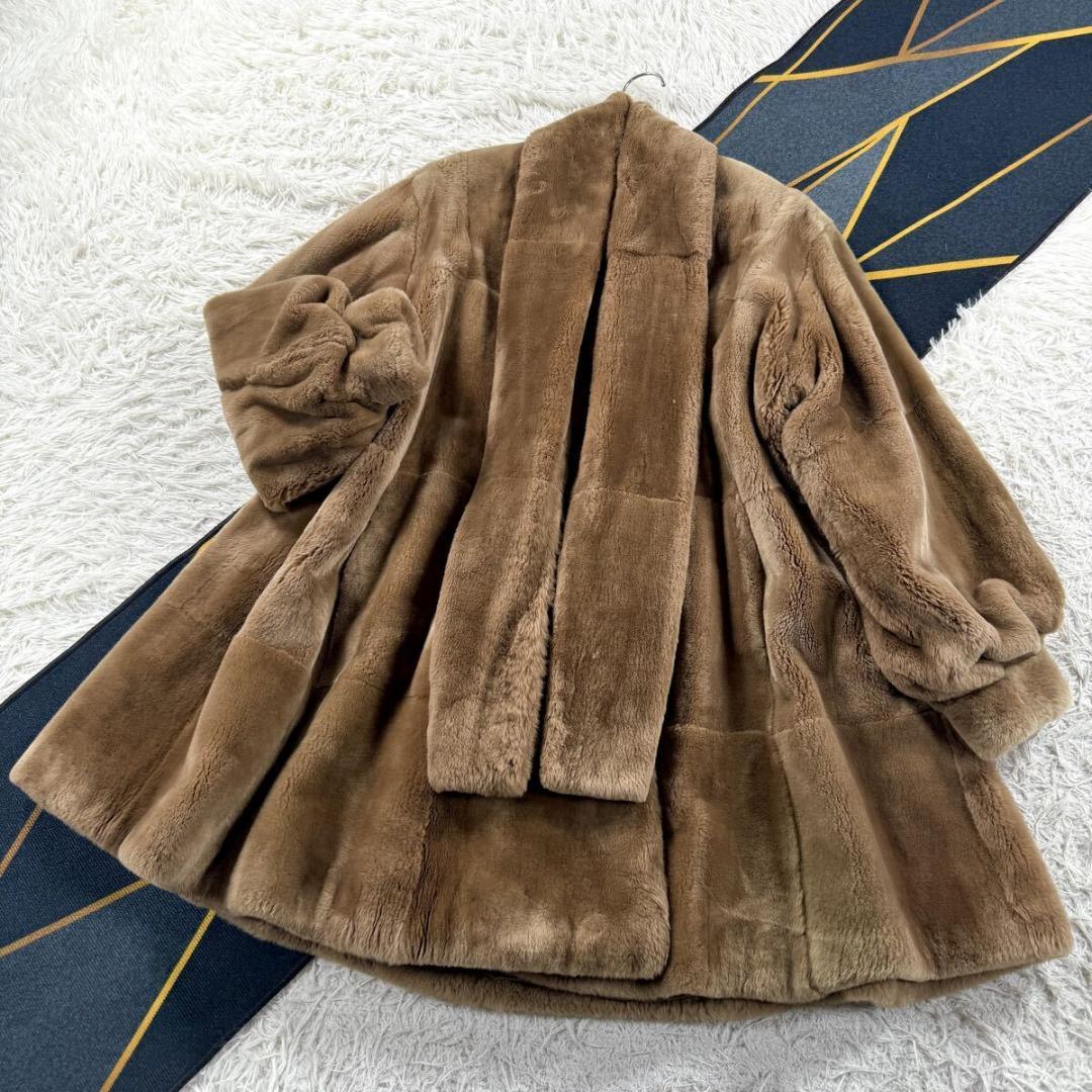 裾周り266㎝ FOXEY ヌートリア コート Aライン XL相当 なめし柔らか