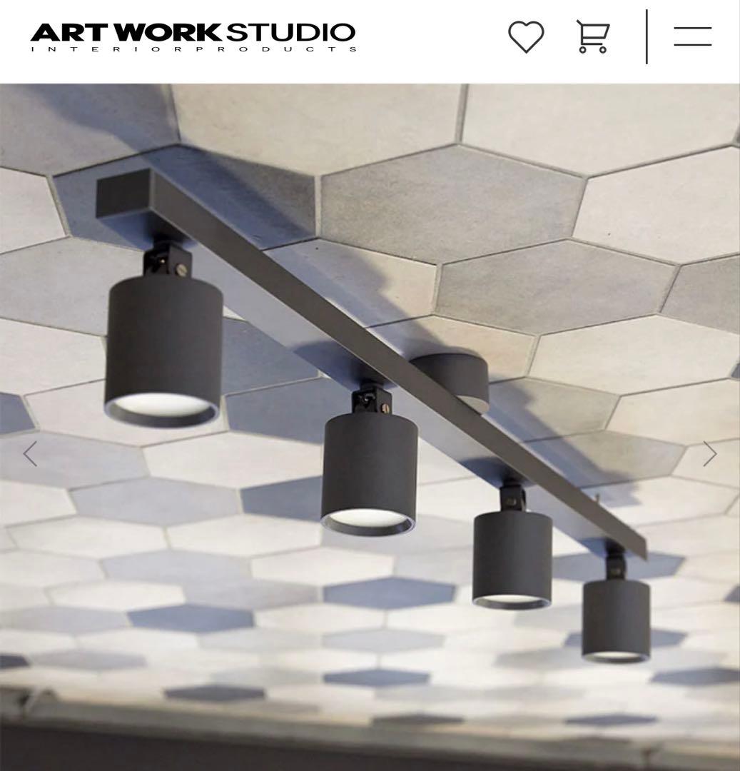 美品 アートワークスタジオ グリッド4 ダウンライト　ブラック