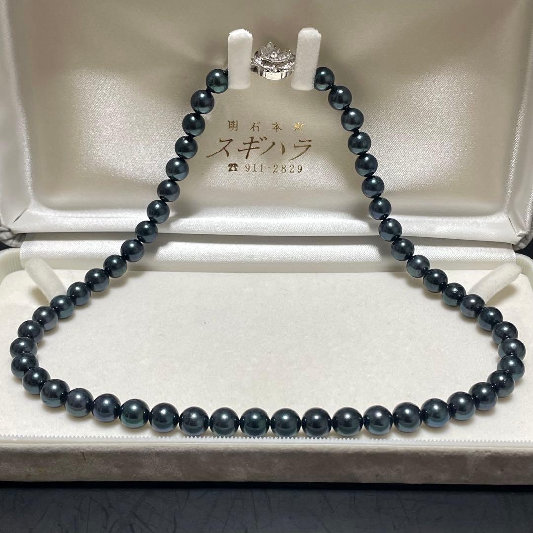 専用 【美品✨大珠】アコヤ真珠 ネックレス 7.5-8.0 濃紺 あこやパール