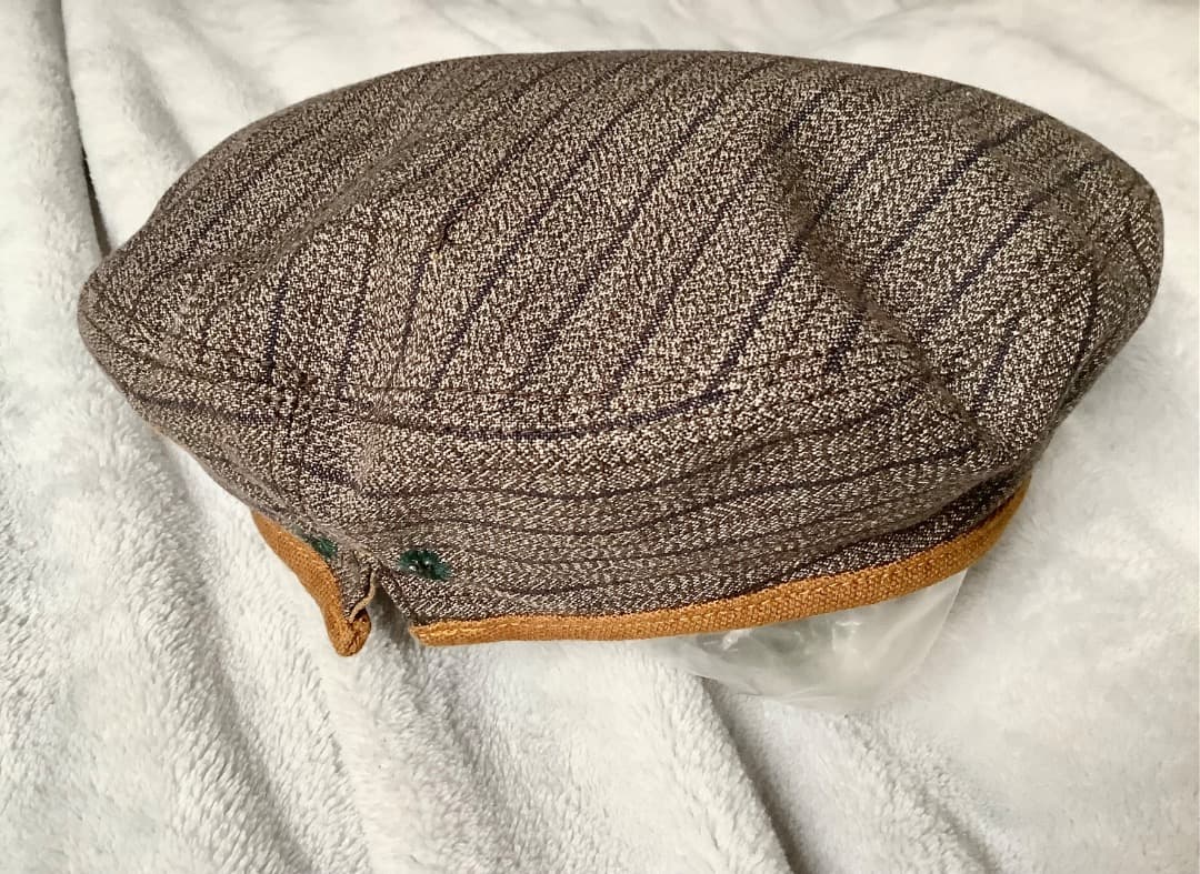 45R 撚杢コットンツイードのベレー