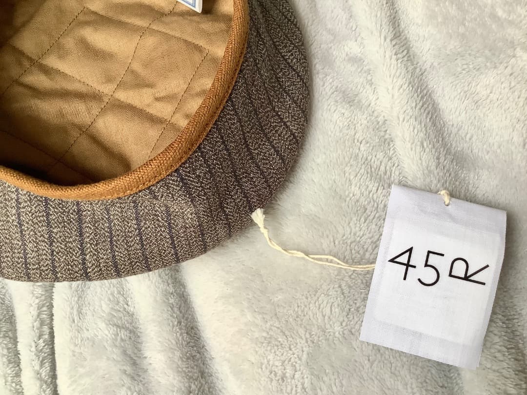 45R 撚杢コットンツイードのベレー