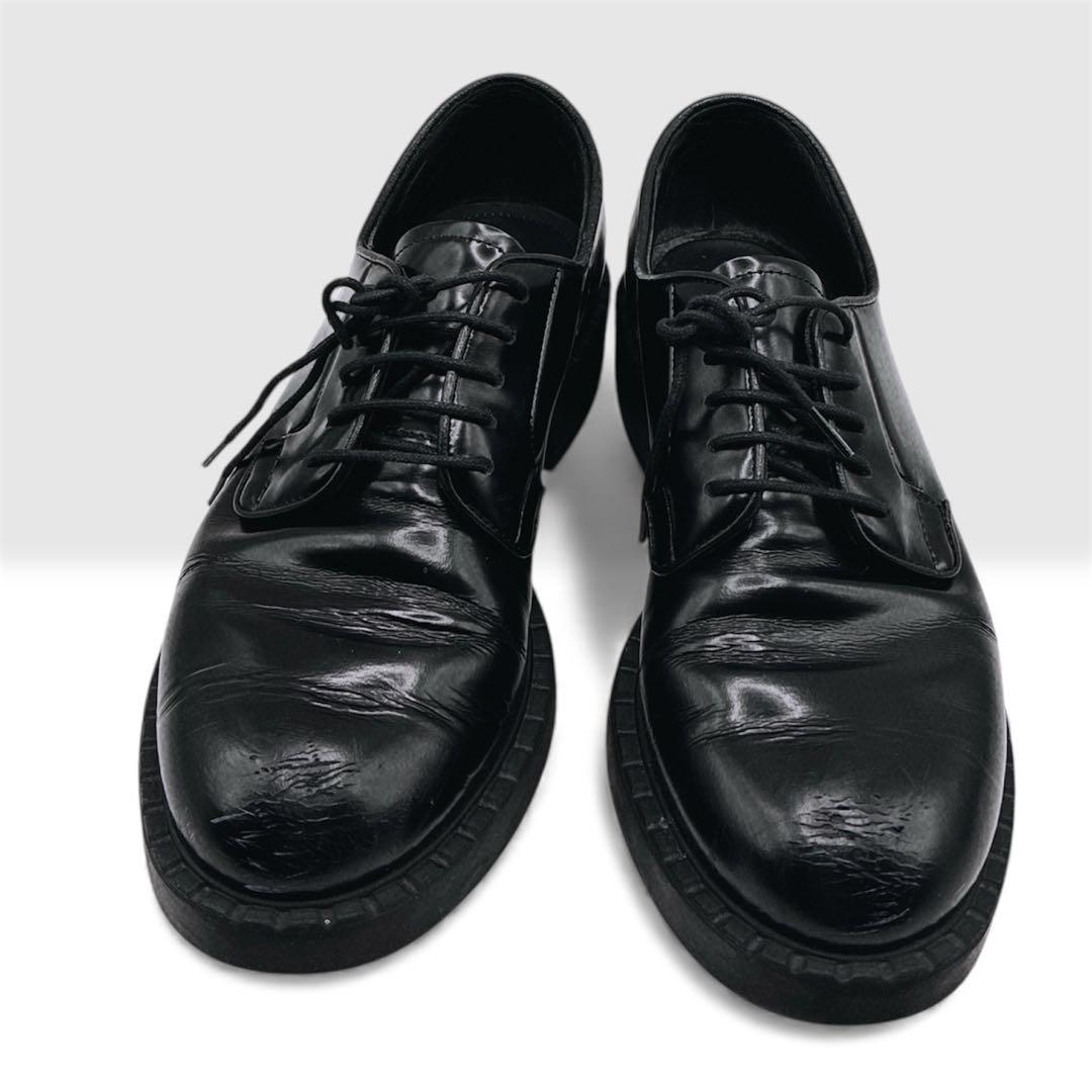 と*ぃ様 PRADA DNC713プレーン トゥ レザー ドレスシューズ 38