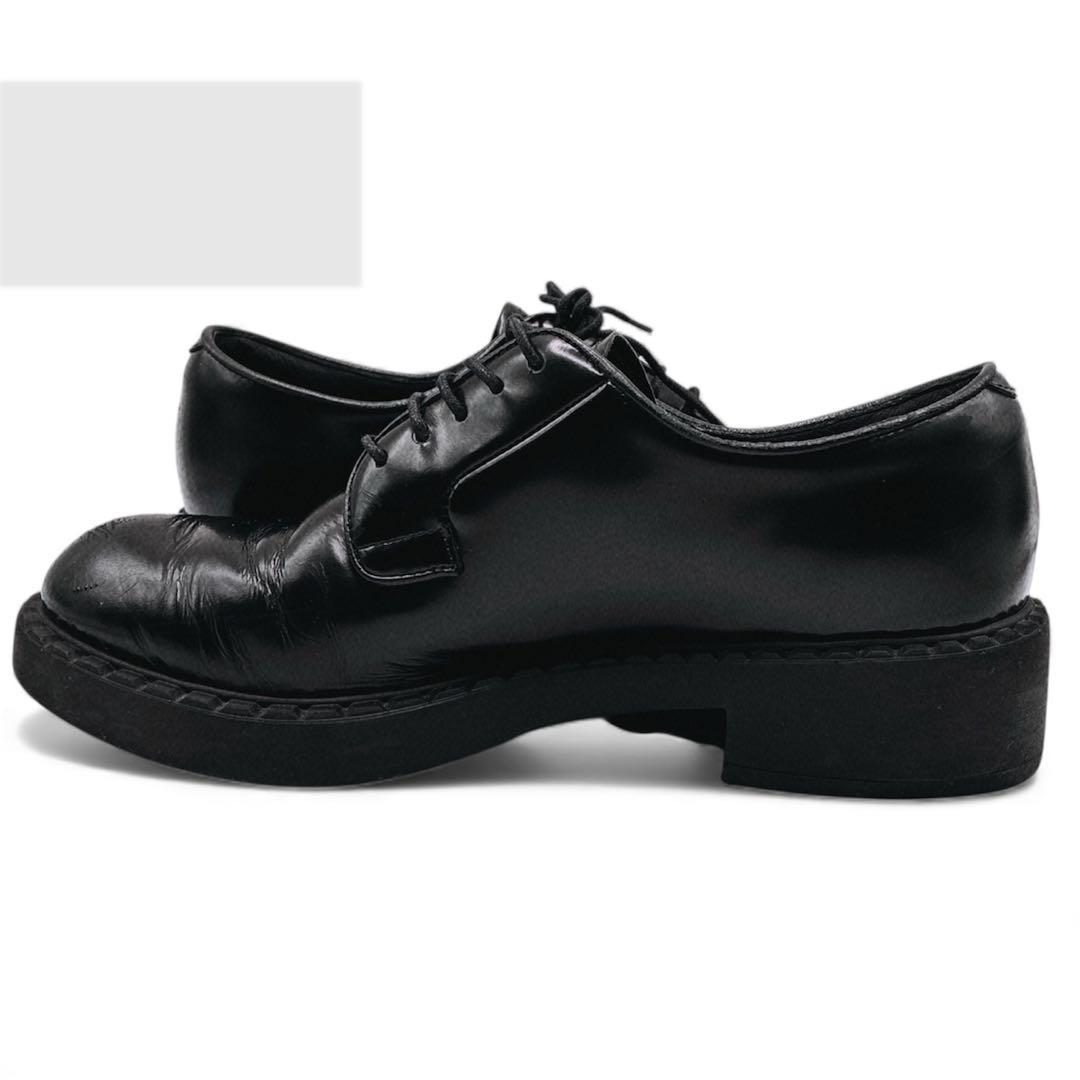 と*ぃ様 PRADA DNC713プレーン トゥ レザー ドレスシューズ 38