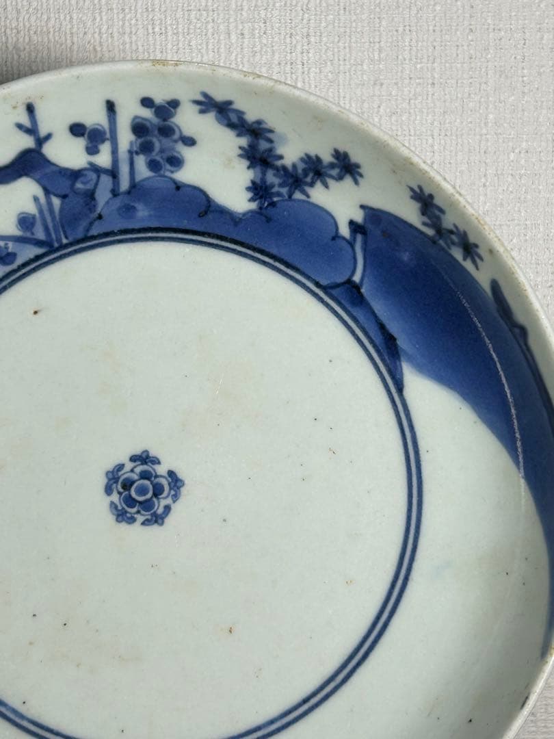 古伊万里　藍柿右衛門　染付皿　江戸時代中期