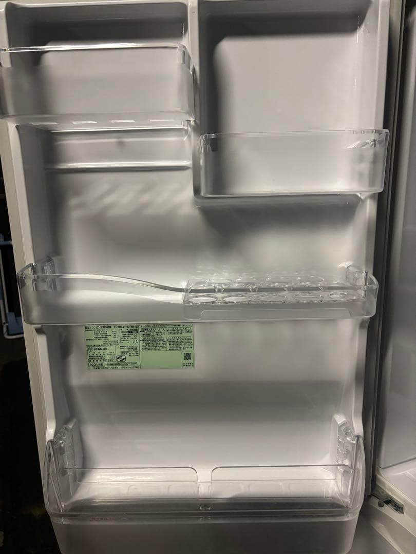 【美品】日立 左開き ノンフロン冷凍冷蔵庫 R-HWS47NL 2021年製