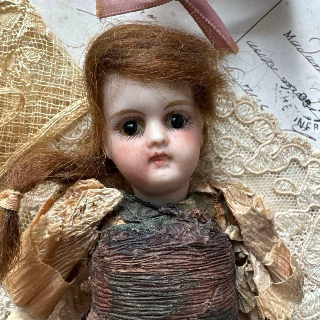 アンティークミニョネット　ビスクヘッドドール　フレンチミニョネット