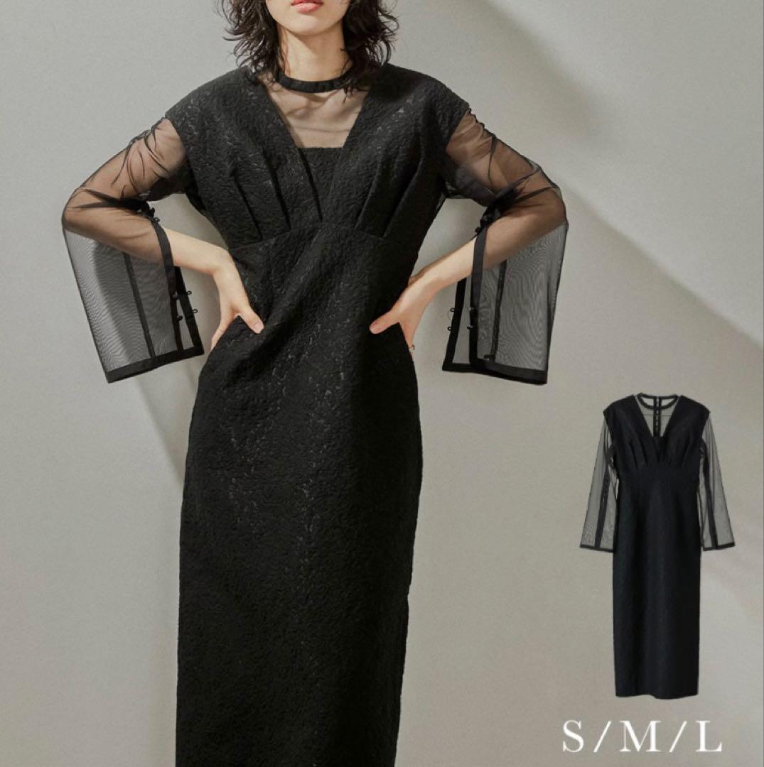 スーツ・フォーマル・ドレス niana V line jacquard dress