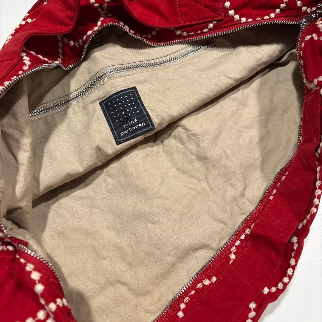 ミナペルホネン ショルダーバッグ タンバリン 赤