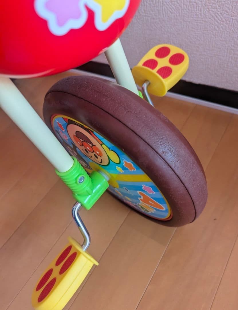 ブザー付 三輪車 それいけ!アンパンマンデラックスII レッド 中古 美品