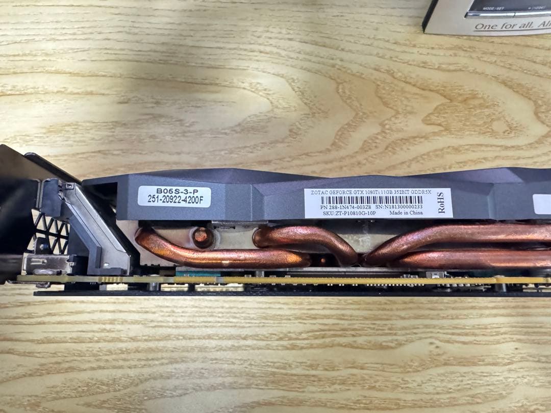 【ジャンク】ZOTAC GeForce GTX 1080Ti 11GB