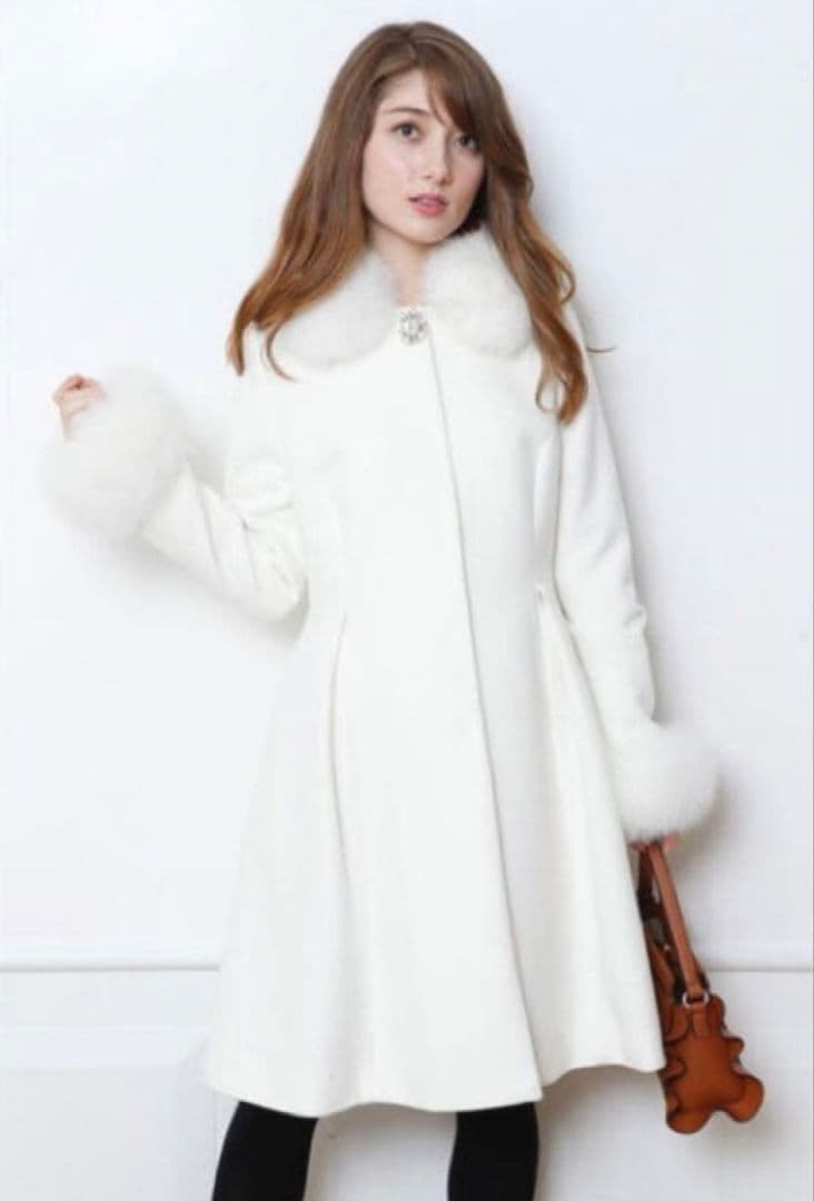 アプワイザーリッシェ　コート　ライトグレー　フードファー付5wayコート