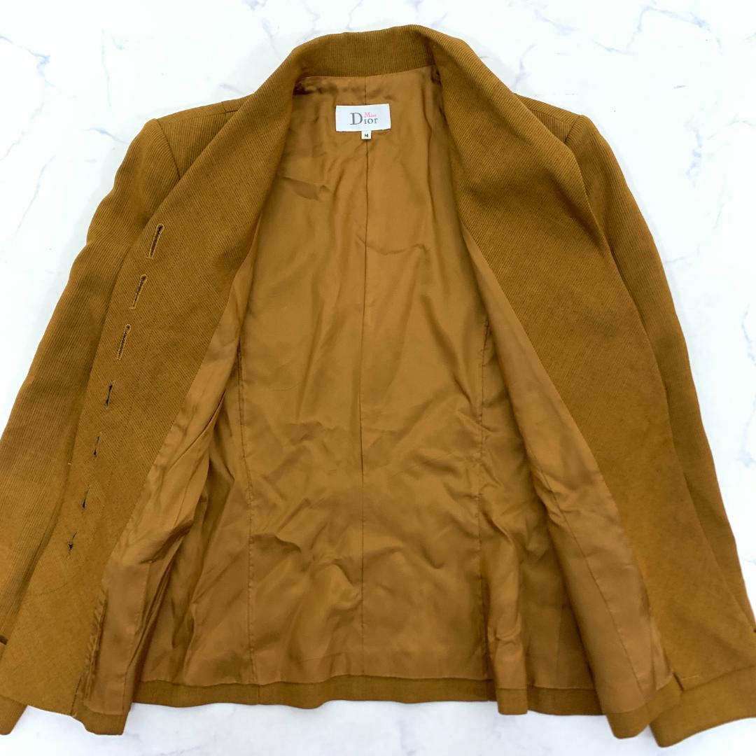 LA9342 ミスディオール テーラードジャケット イエローブラウン ウール M