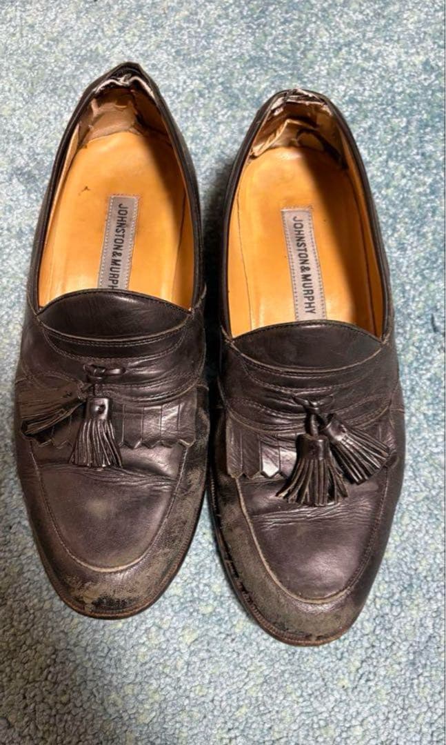 ジョンストン＆マーフィー ブラックローファー