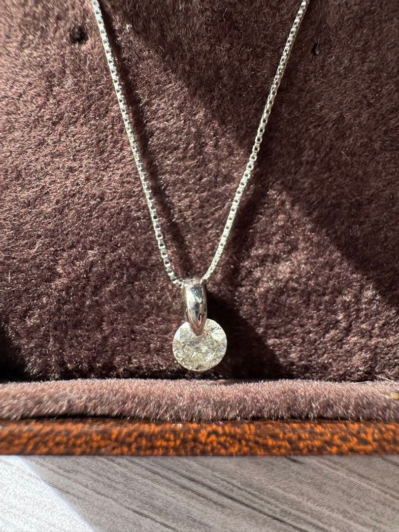 【鑑定書付き/金属アレルギー対応】天然ダイヤ0.3ctプラチナチェーンネックレス