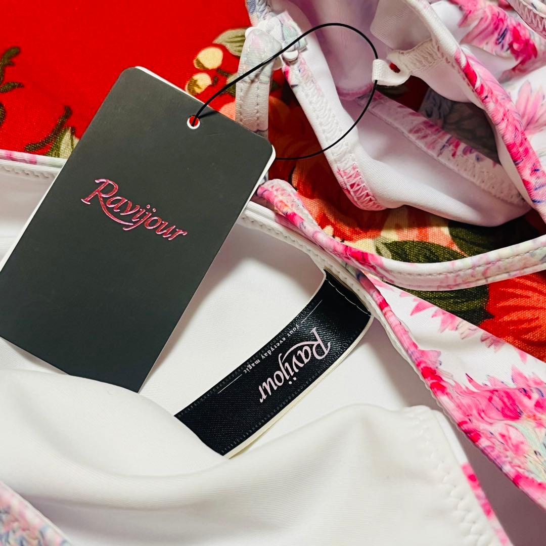 ★Ravijour★フラワーレースアップビキニ★水着★セットアップS★PINK