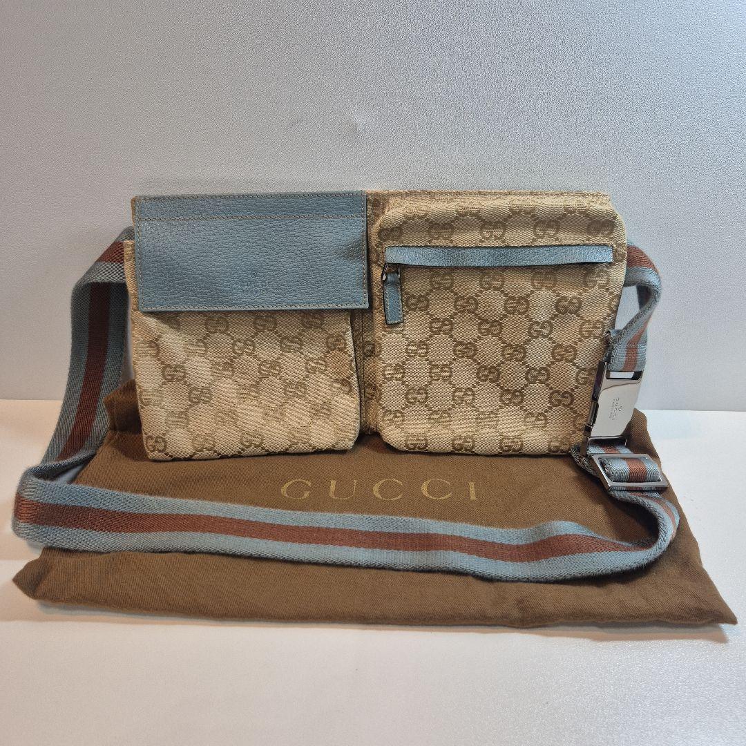 希少　GUCCI GG柄　ウエストバッグ　ボディバッグ　GGキャンバス　シェリー