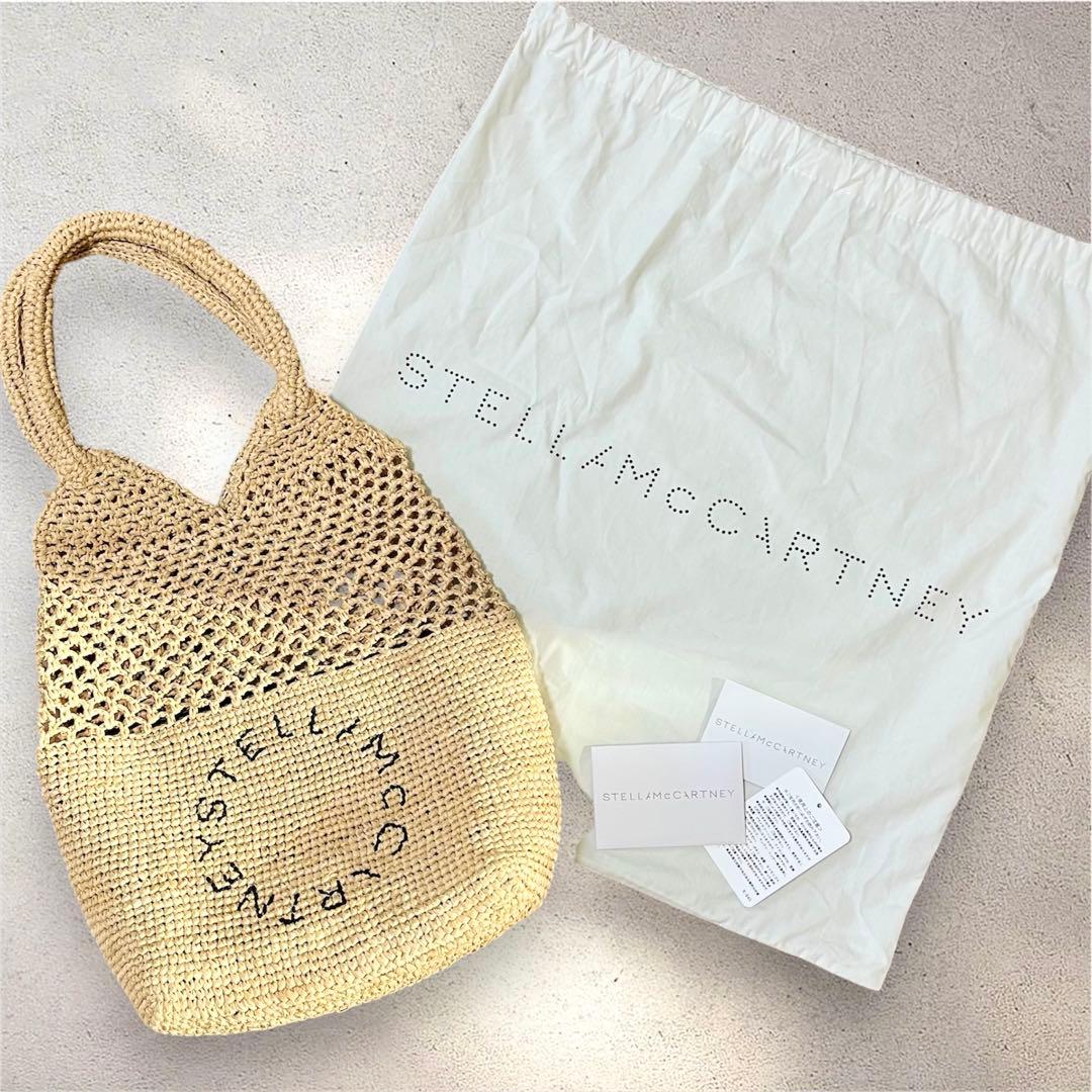美品 STELLA McCARTNEY ラフィアロゴ かごバッグ ハンドバッグ