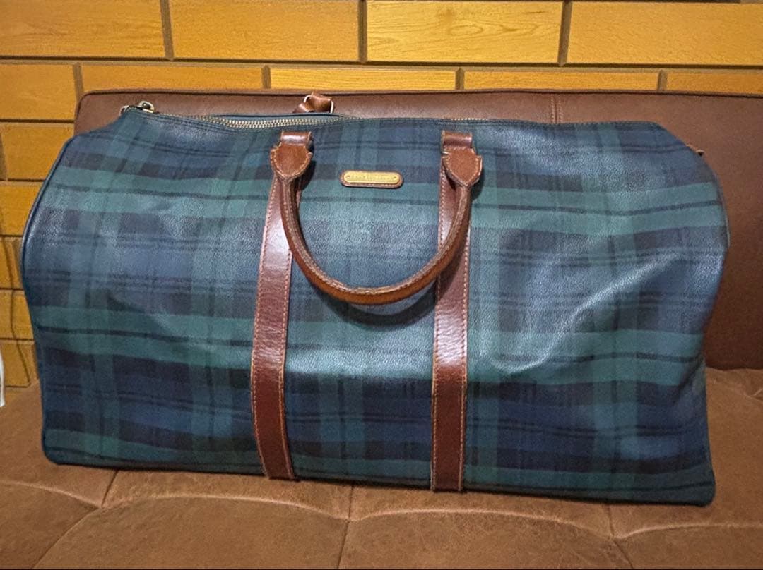 ポロ ラルフローレン ボストンバッグ ２ＷＡＹ チェック グリーン 緑