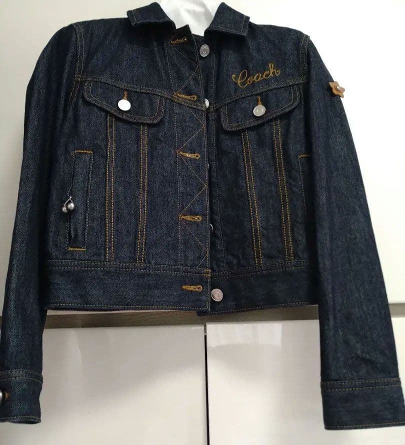 Coach コーチ　Gジャン　デニムジャケット　さくらんぼ　花