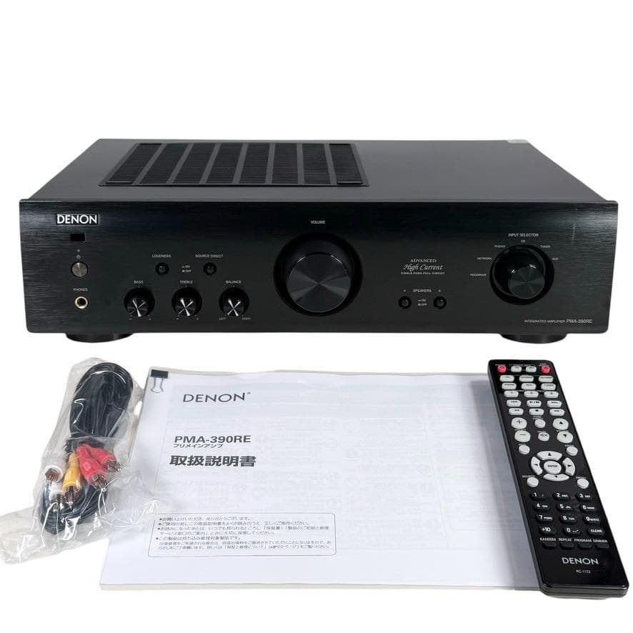 Denon プリメインアンプ エントリークラス ブラック PMA-390RE