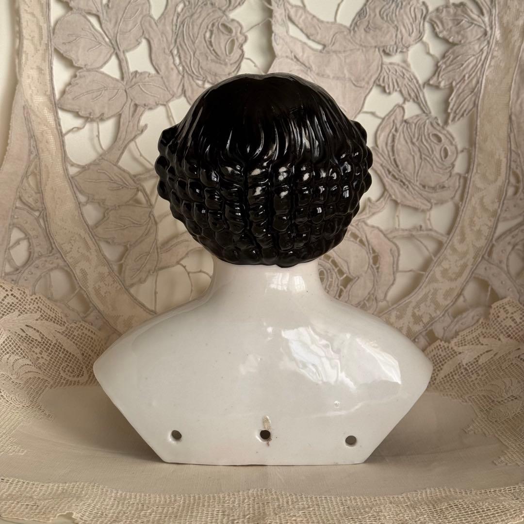 19世紀 チャイナドール 磁器製ヘッド　特大サイズ 約21cm 希少