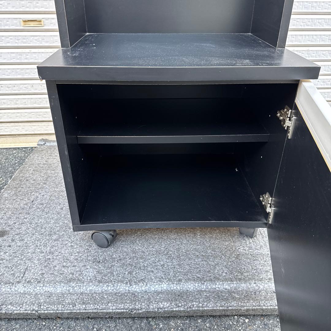 スロット実機スタンド ブラック 収納付 台