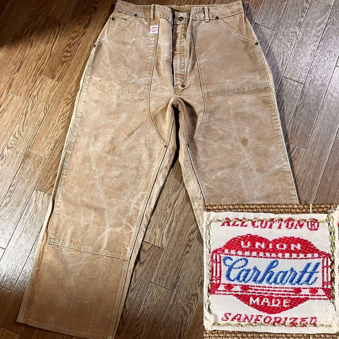 40s-50s カーハート ハートタグ ダブルニー ダックパンツ 38インチ