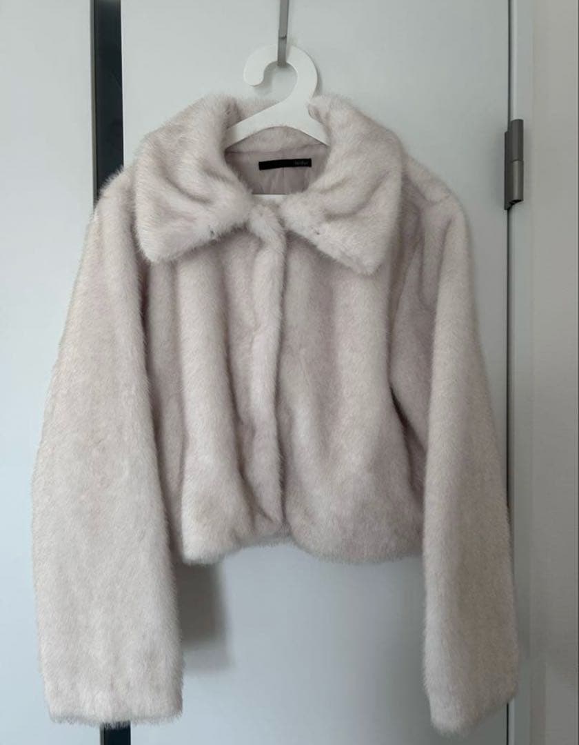 MIXファーショートジャケット　ホワイト