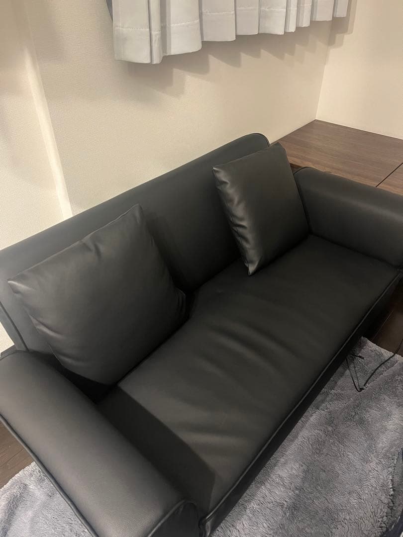 【美品】LOWYA ロウヤ ソファベッド リビングソファ 2-3人掛け ブラック