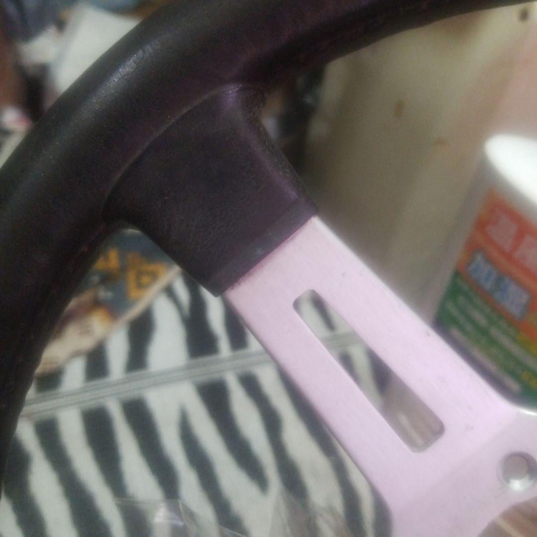 当時物 EVA antares ステアリングホイール 黒/シルバー