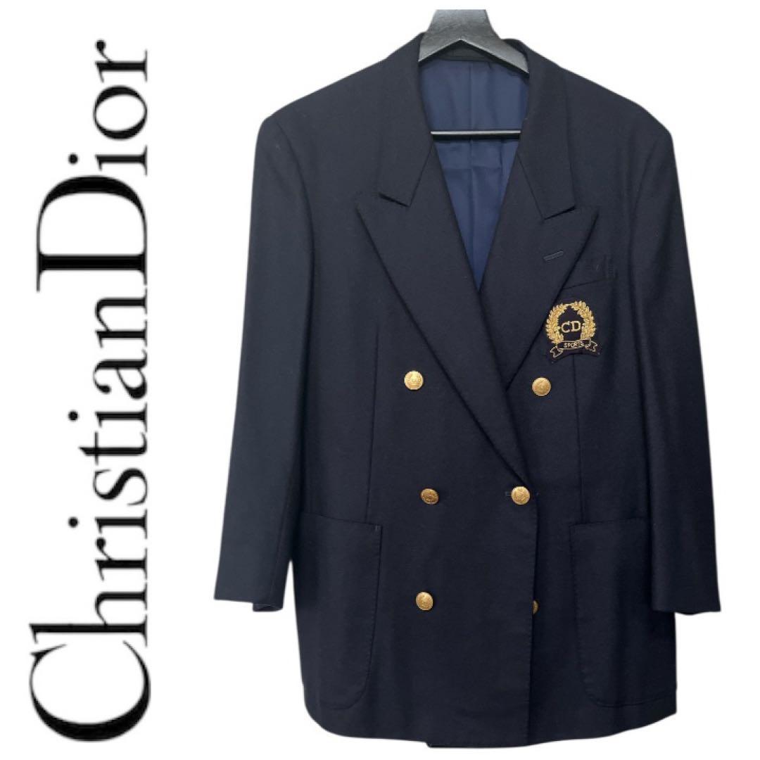 ChristianDior/クリスチャンディオール◆金ボタン/紺ブレ ジャケット