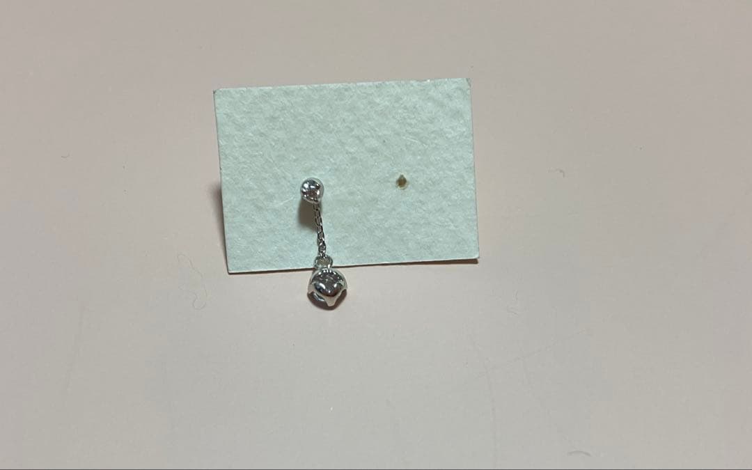 【4℃】K18WGダイヤ、アクアマリンピアス(片耳用)