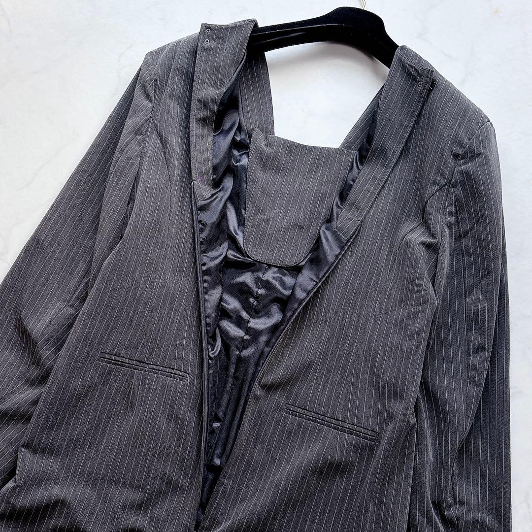 【ANDRESD】大人気完売　ピンストライプテーラードビスチェドレス　セレモニー