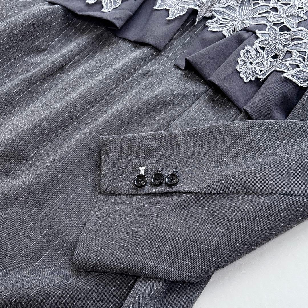 【ANDRESD】大人気完売　ピンストライプテーラードビスチェドレス　セレモニー