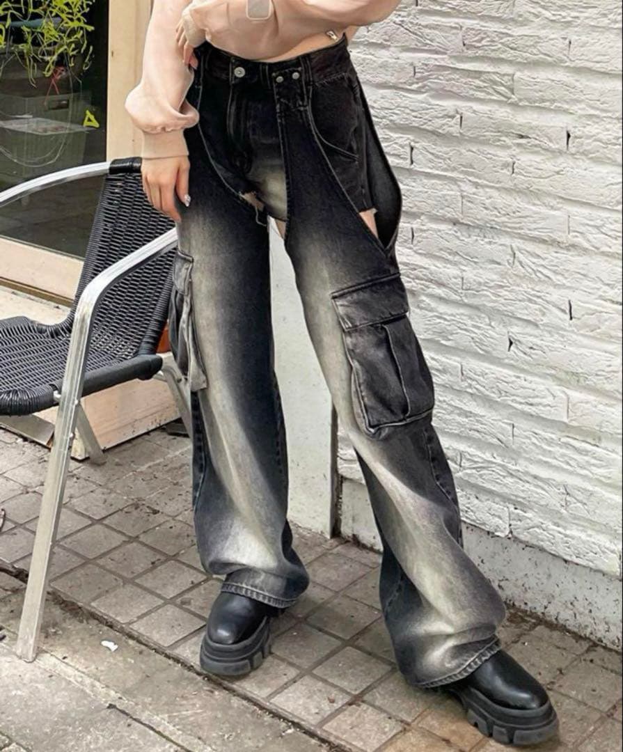 SPIRALGIRLスパイラルガール　2WAYカーゴオーバーダイデニム