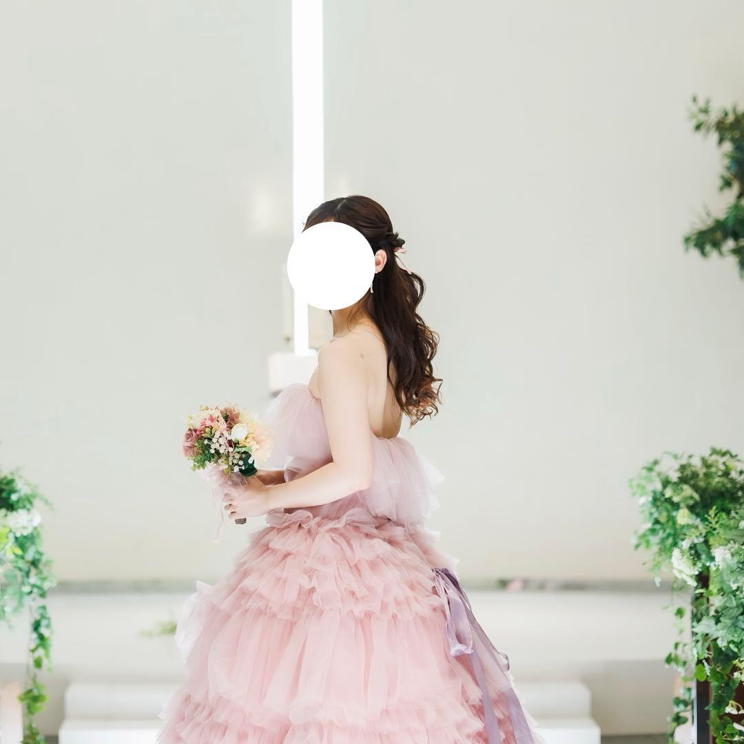 【最終値下げ】韓国ドレス_チュールカラードレス_ピンク