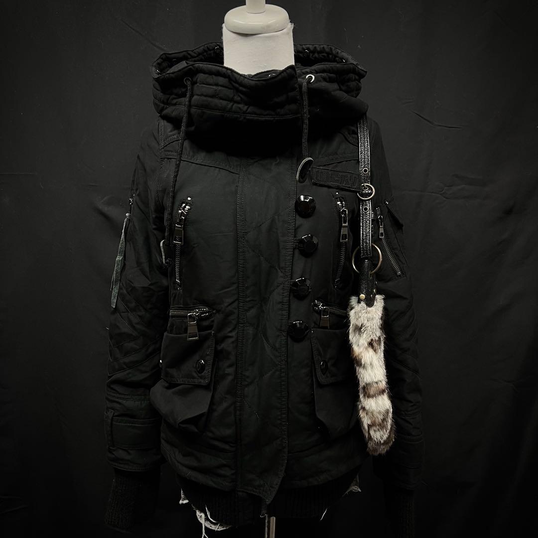 平成ギャル　y2k グランジ　ダークコア　ギミック　モッズコート　チャック　レア