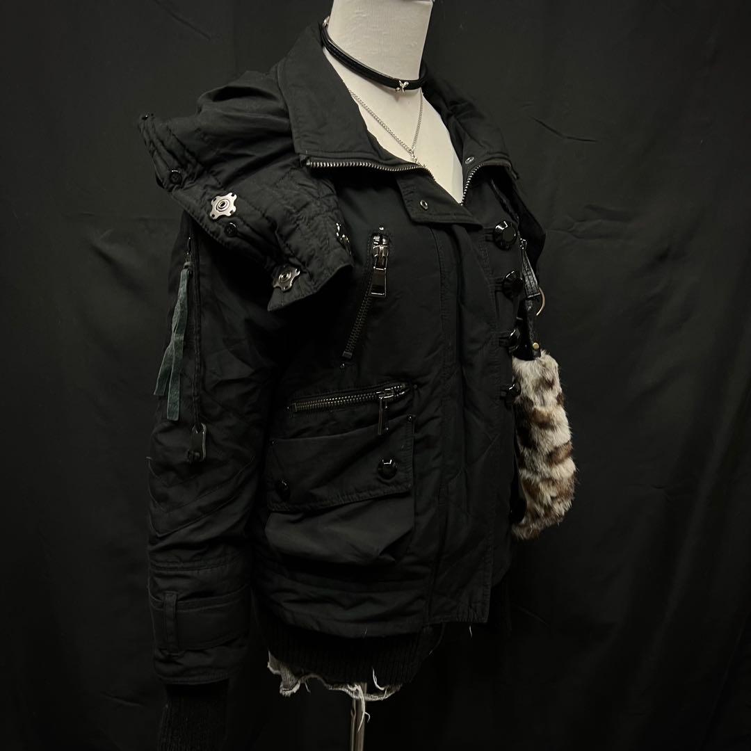 平成ギャル　y2k グランジ　ダークコア　ギミック　モッズコート　チャック　レア