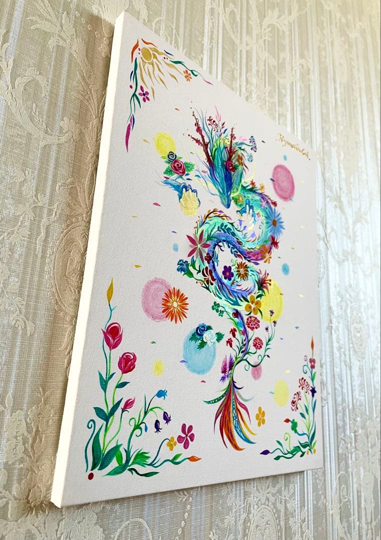 「幻の花龍」 ② アクリル画 開運絵画 龍神 抽象画 龍ノツカイ