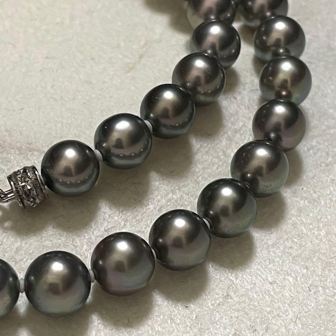 【極美品✨テリ良】あこや真珠 ネックレス 7.5-8.0 パール 黒本真珠 高級
