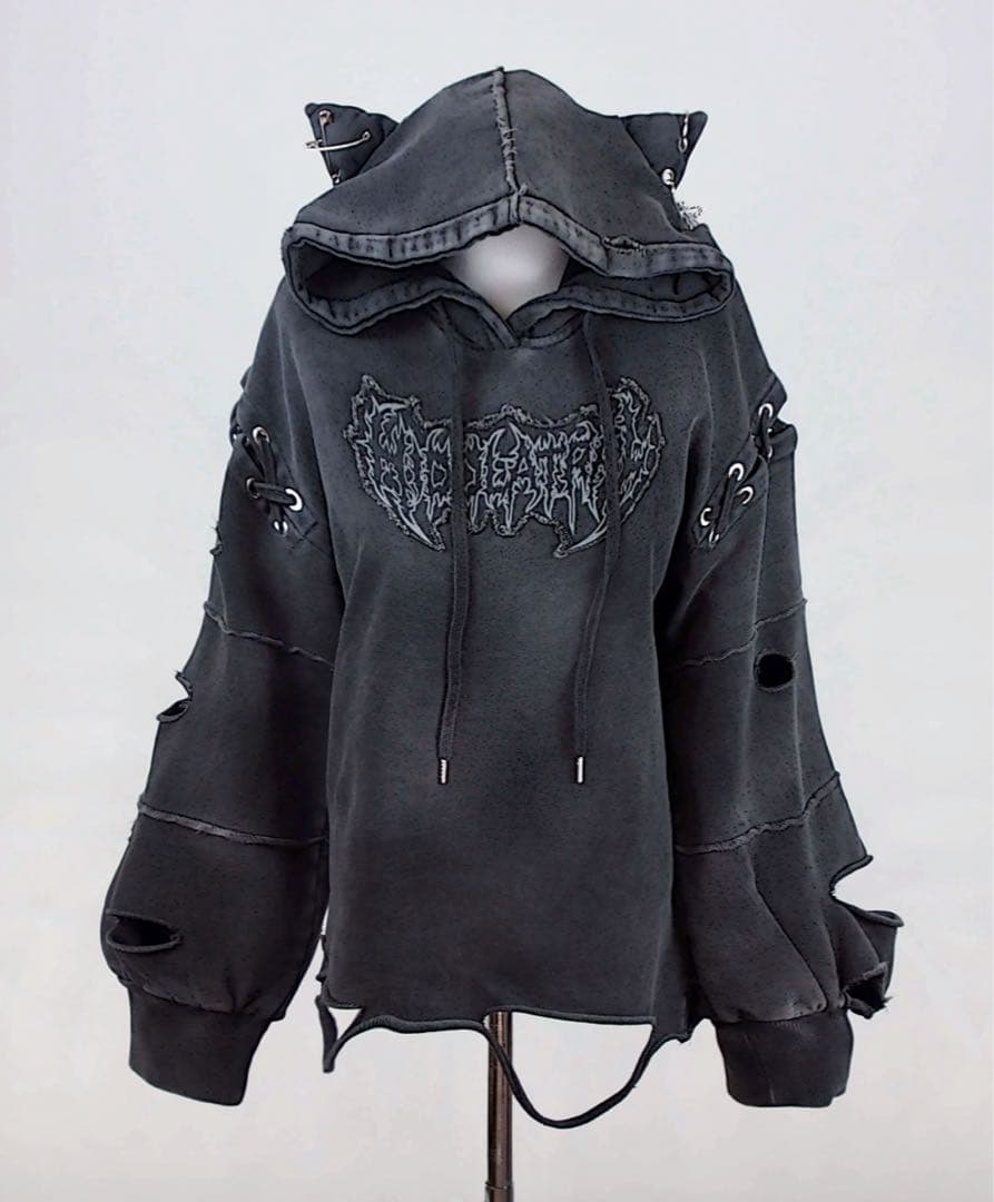 Hidolatral THEODOLダメージオーバーサイズ猫耳パーカー