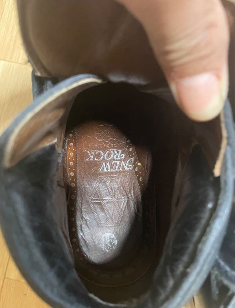 激レア廃盤　00s newrock ブラックブーツ　厚底　archive