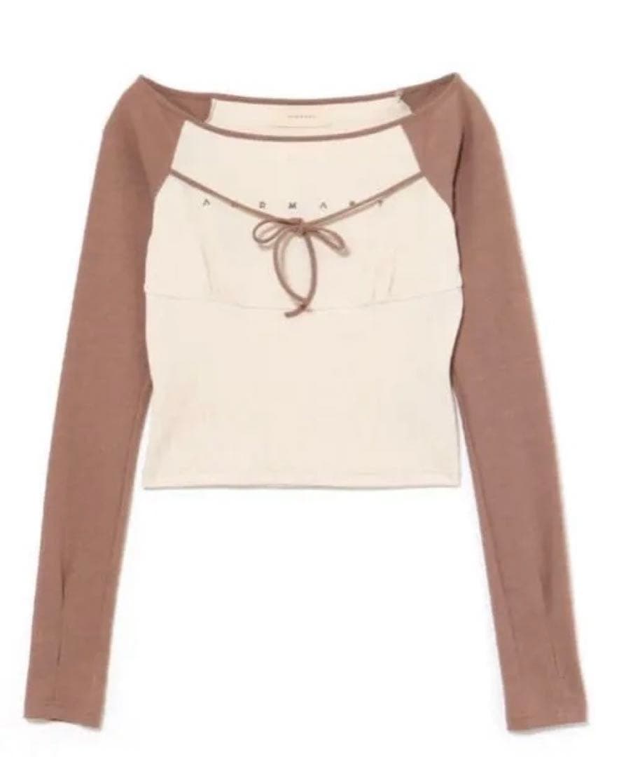 トップス ANDMARY Alma ribbon tops brown