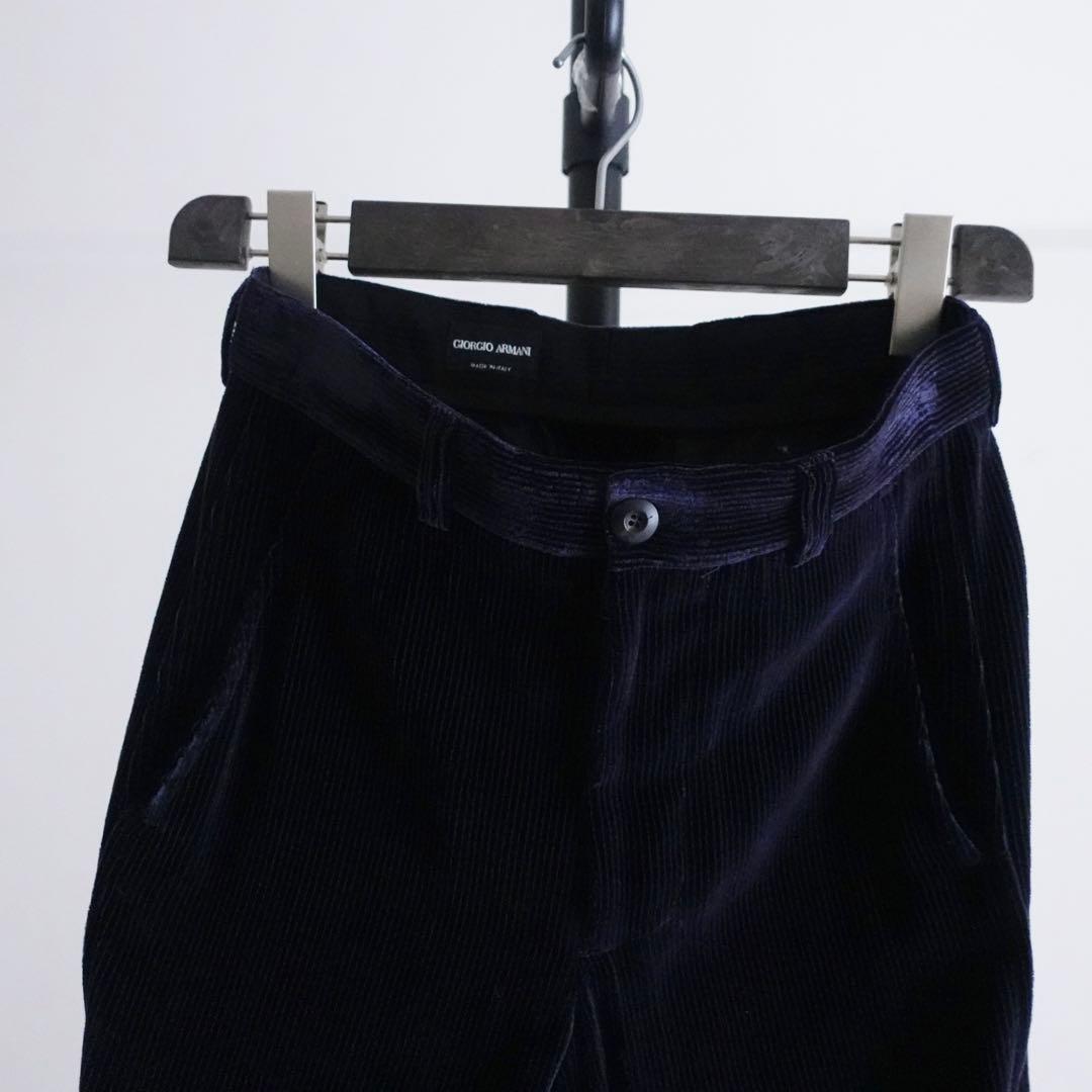 GIORGIO ARMANI レーヨンシルクナイロン　コーデュロイトラウザーズ