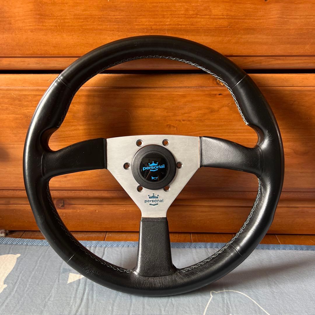personal ステアリング　ネオ・イーグルTi 革巻き極太リム 34φ